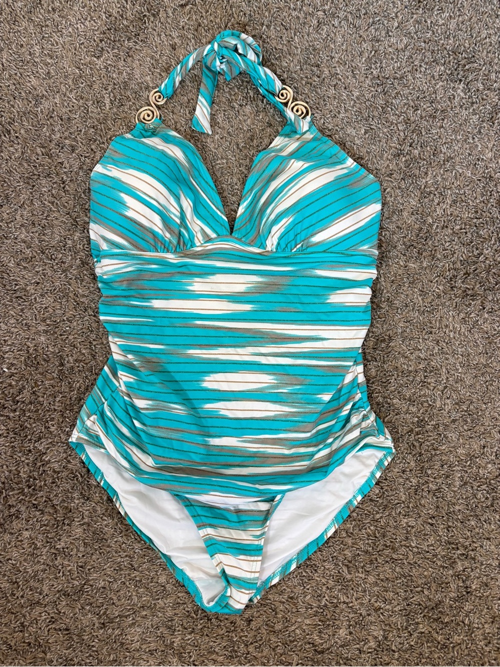 COCO REEF CONTOURS One Piece Swimsuit Blue Multi Tie‎ Dye Size 8/38C $142